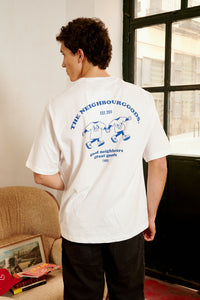 T-SHIRT WEISS MIT GOOD NEIGHBOUR PRINT