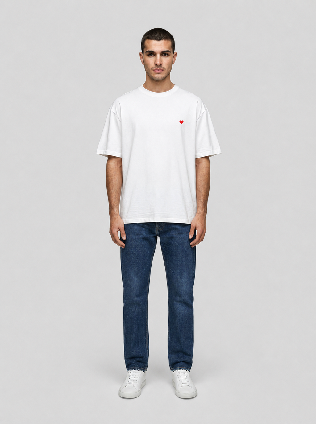 As long as you love me Fire Heart T-Shirt white