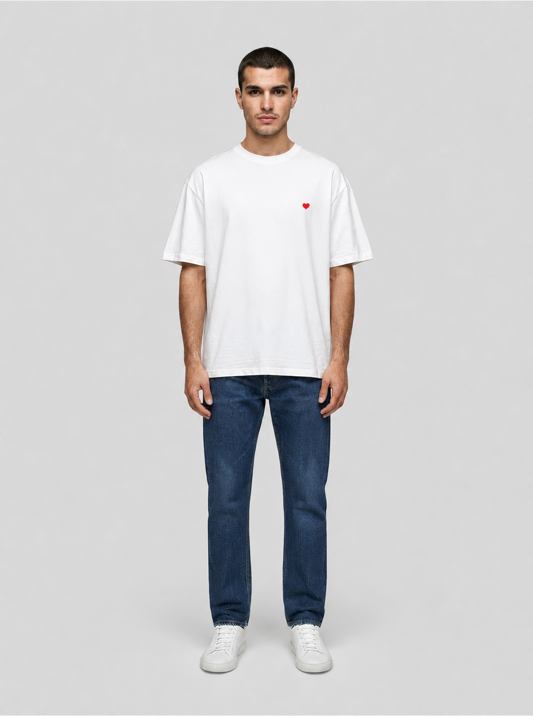 As long as you love me Fire Heart T-Shirt white