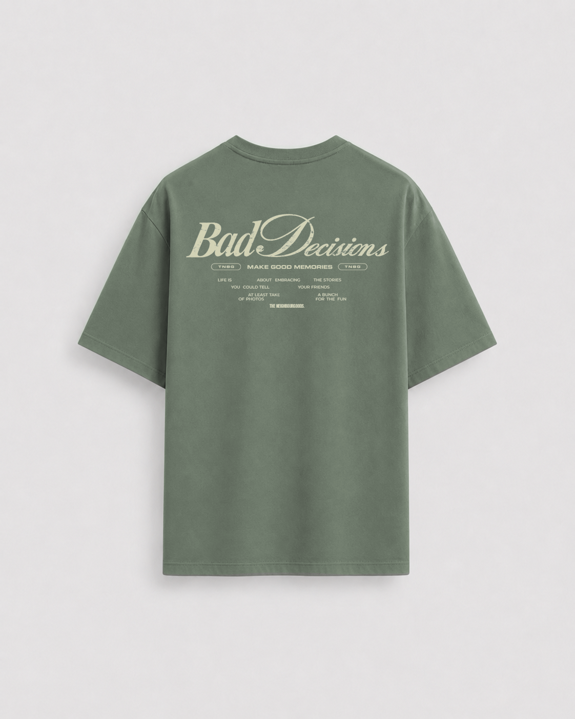 Bad Decisions Heavy Oversize T-Shirt Agave Green