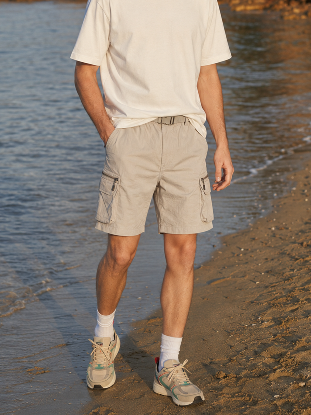 Tech Cargo Shorts Stone