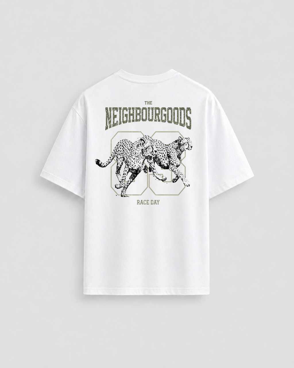 Cheetah Race Heavy Oversize T-Shirt White