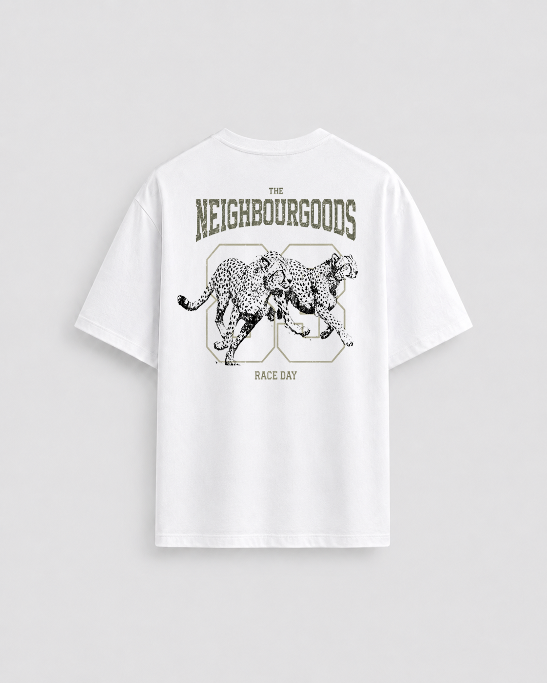 Cheetah Race Heavy Oversize T-Shirt White
