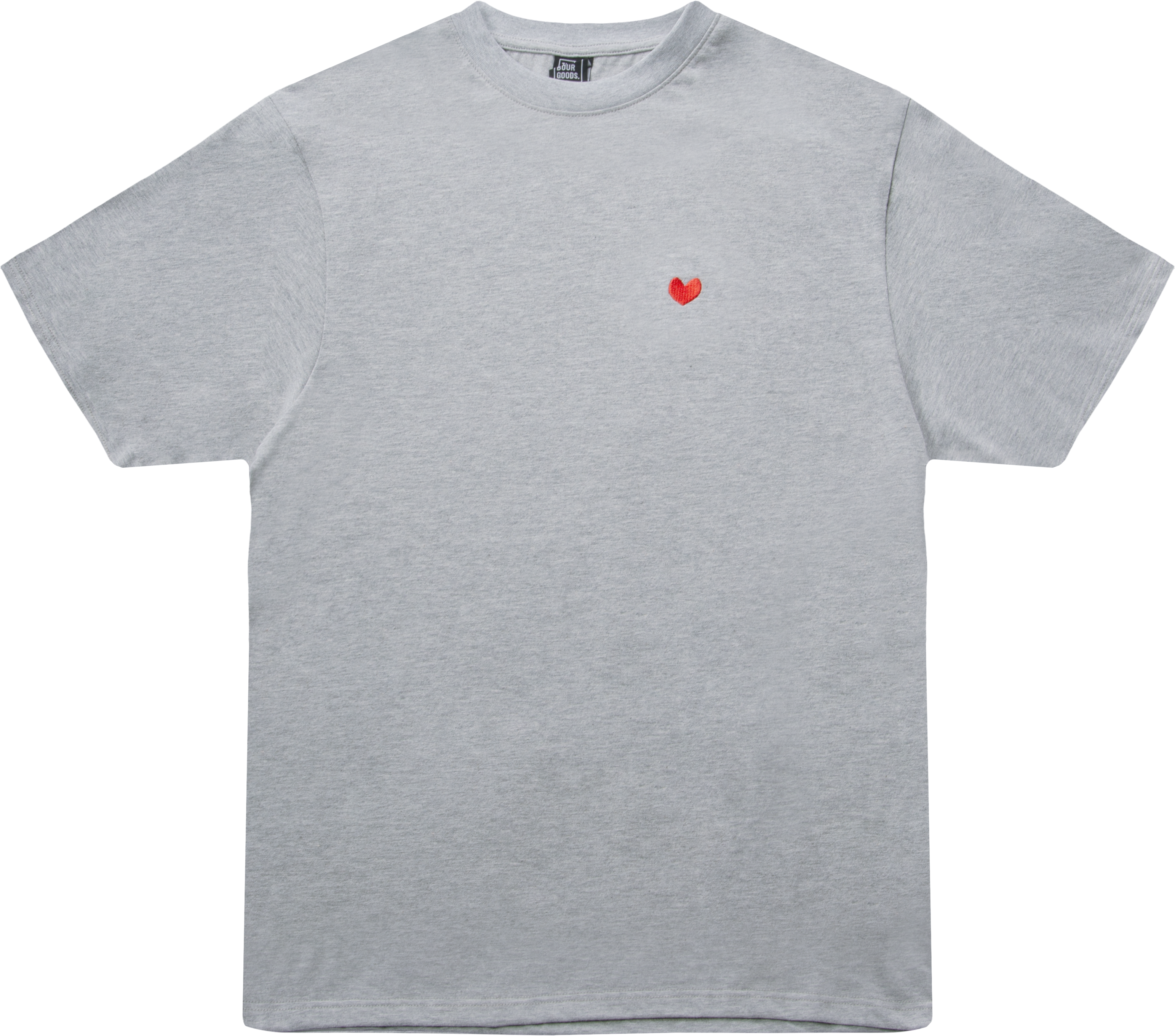 T-SHIRT GRAU MIT HERZ STICKEREI