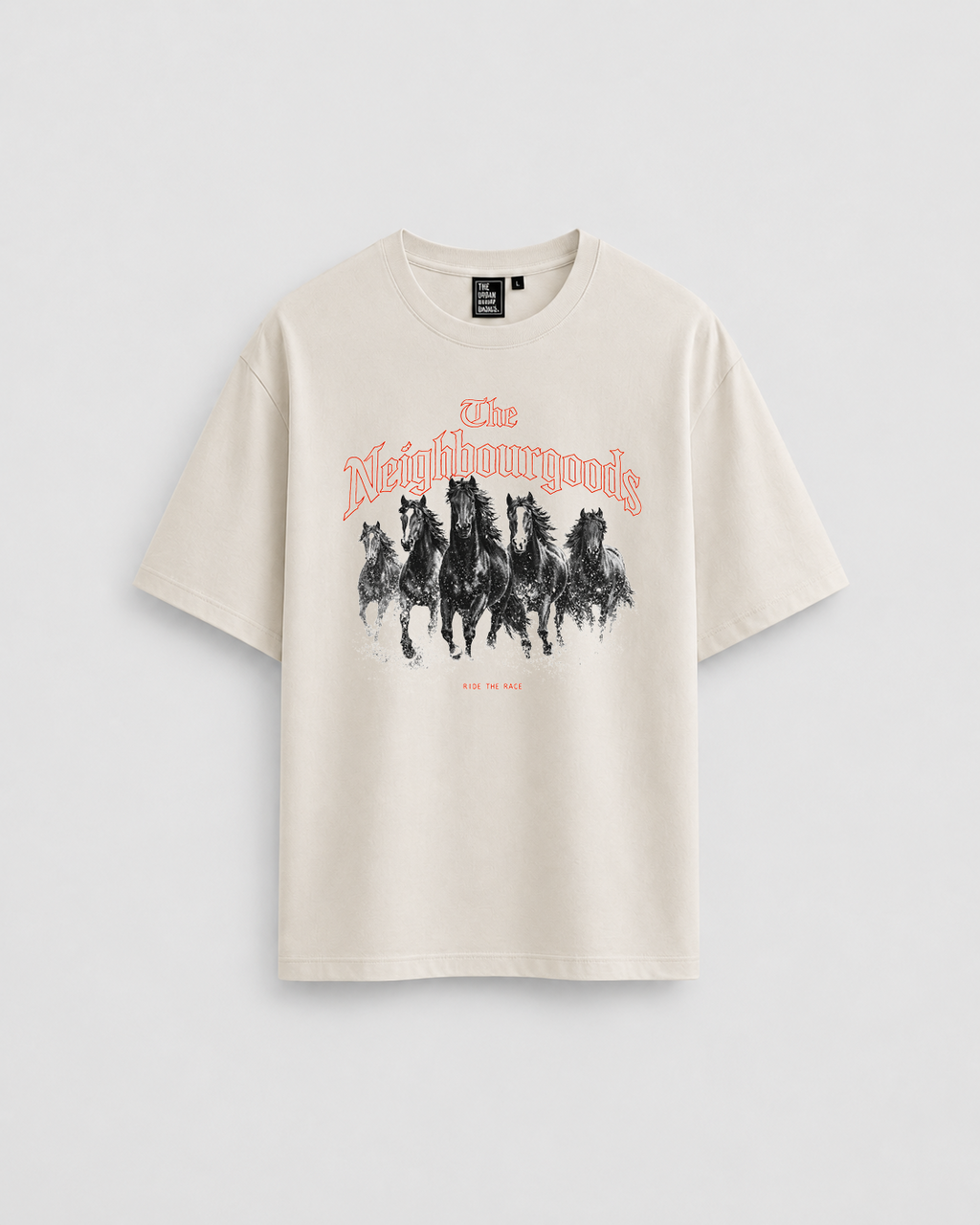 Horse Race Heavy Oversize T-Shirt Offwhite