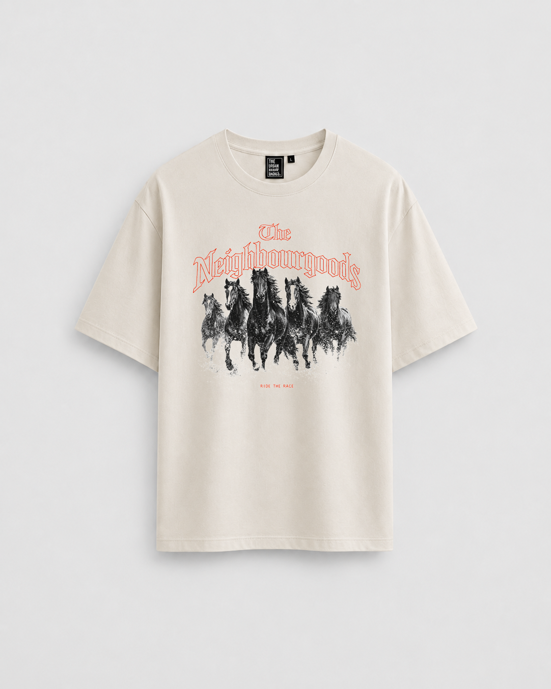 Horse Race Heavy Oversize T-Shirt Offwhite