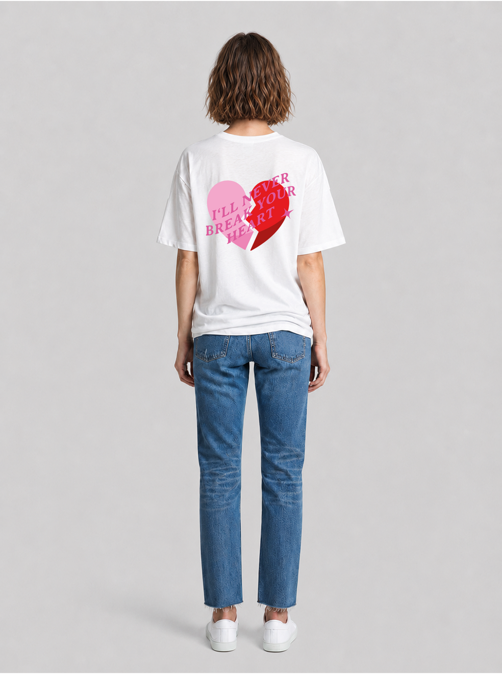 I´ll never break your heart Big heart T-Shirt white