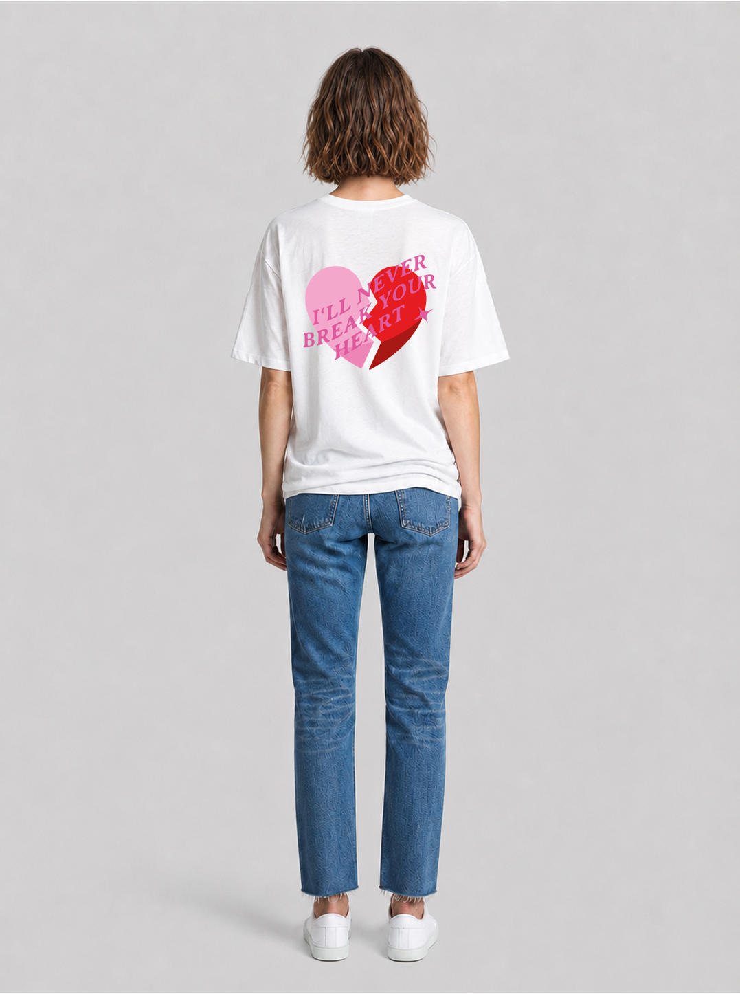 I´ll never break your heart Big heart T-Shirt white