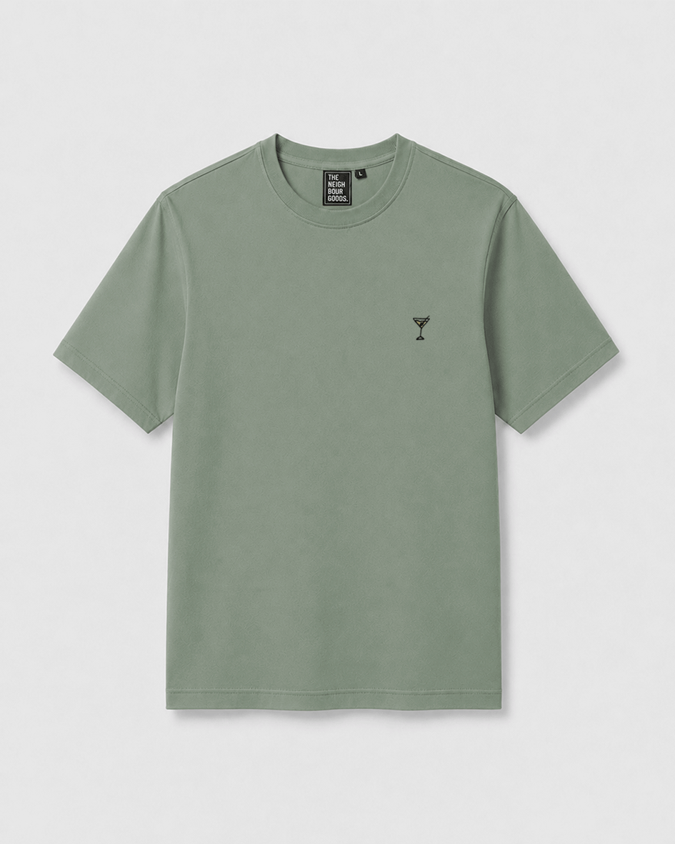 Icon T-Shirt Martini Glass Sage