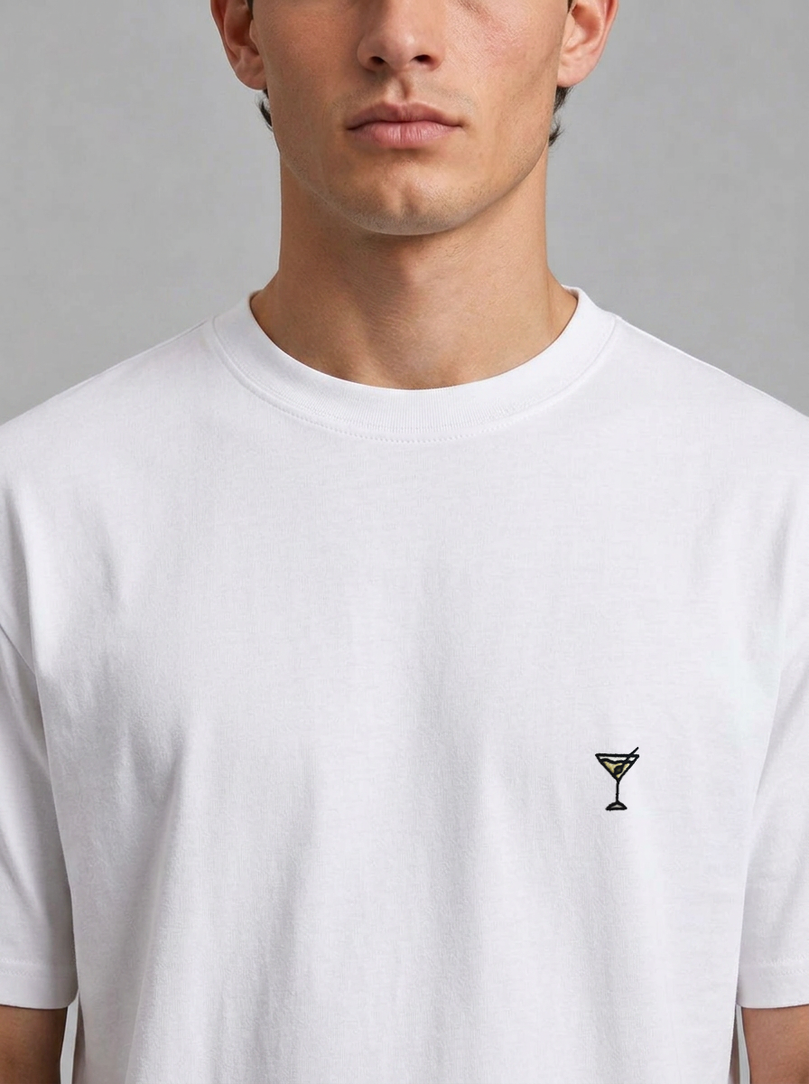 Icon T-Shirt Martini Glass White