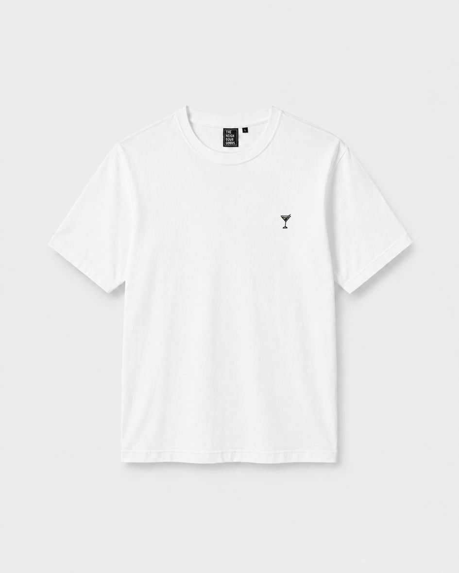 Icon T-Shirt Martini Glass White
