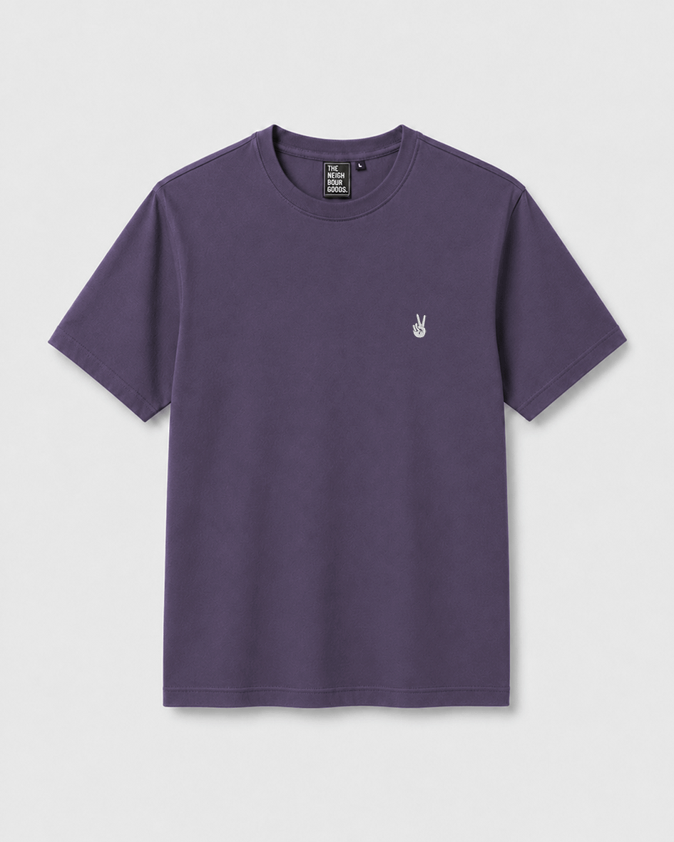 Icon T-Shirt Peace Finger Grape