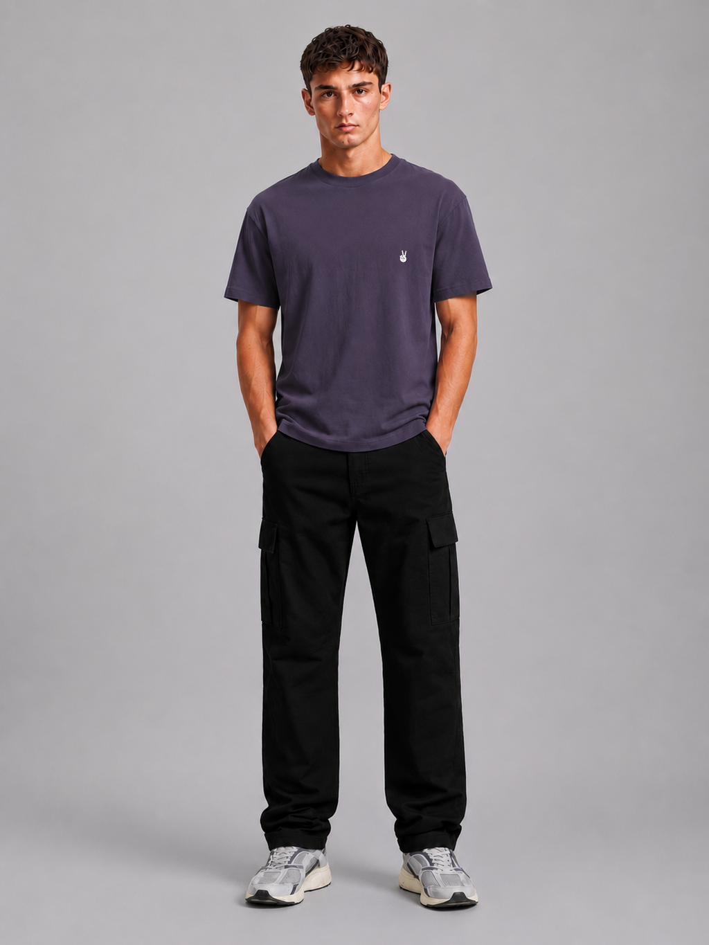 Icon T-Shirt Peace Finger Grape
