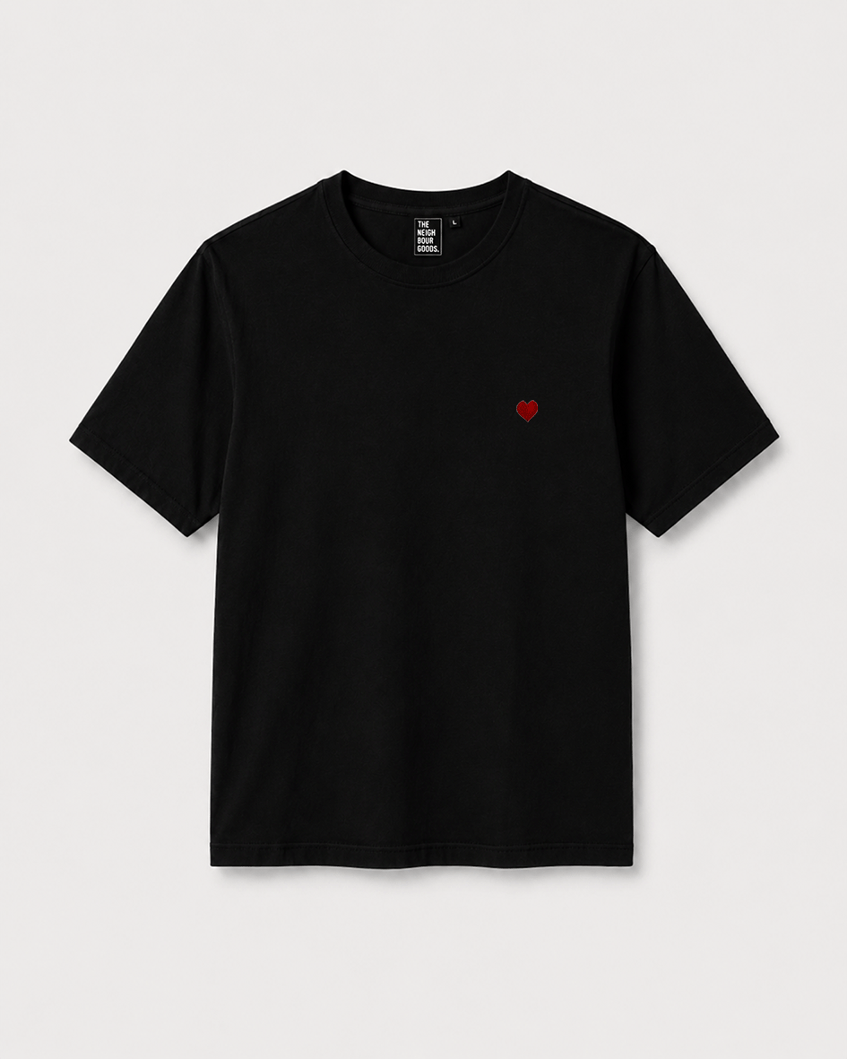 Icon T-Shirt Red Heart Black