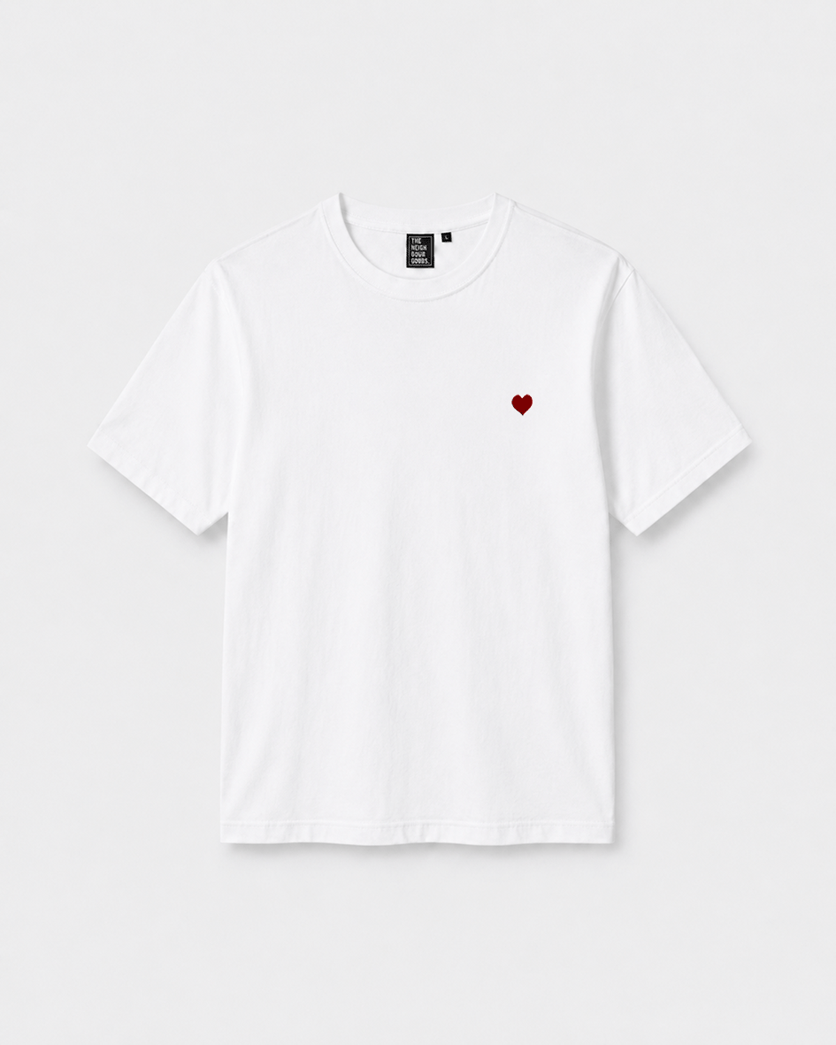Icon T-Shirt Red Heart White