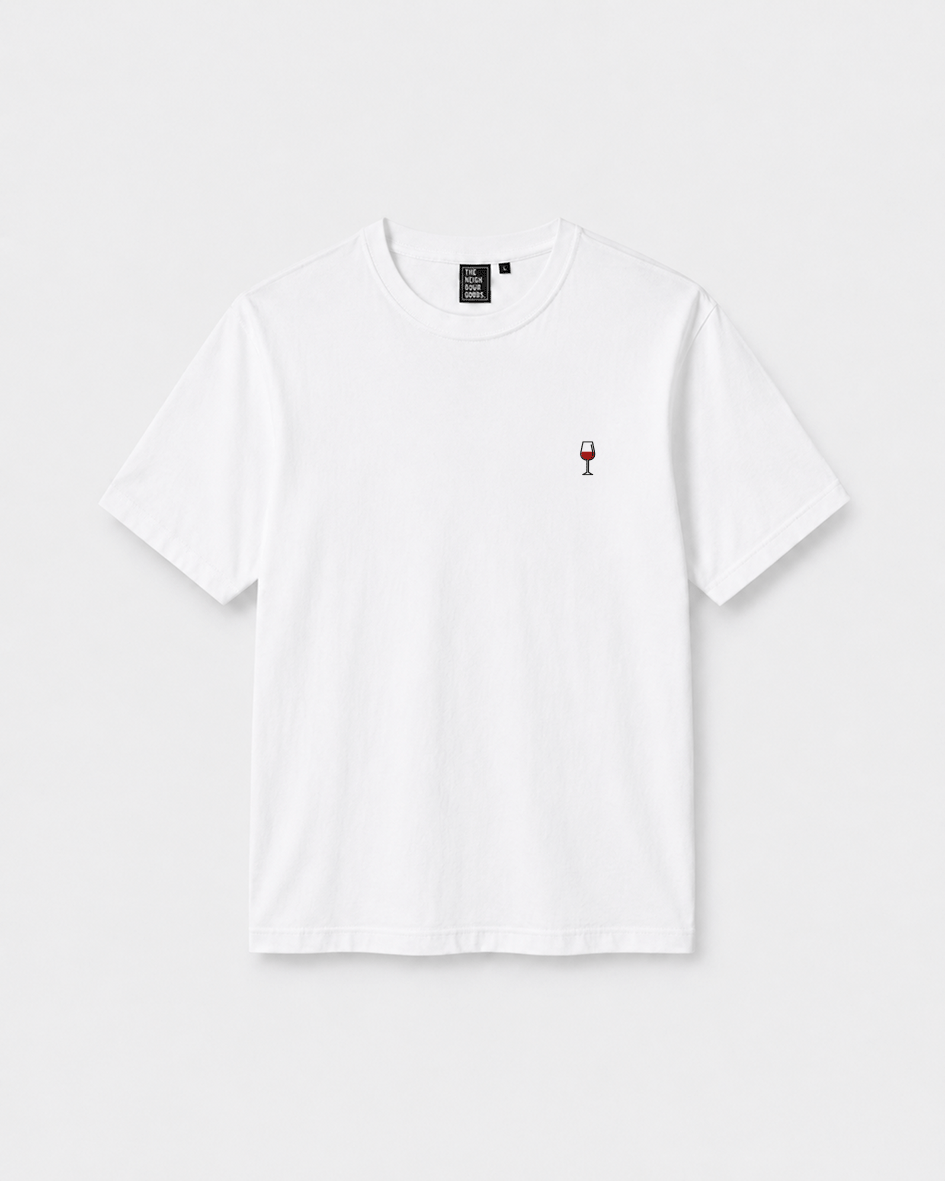 Icon T-Shirt Wine Glass White
