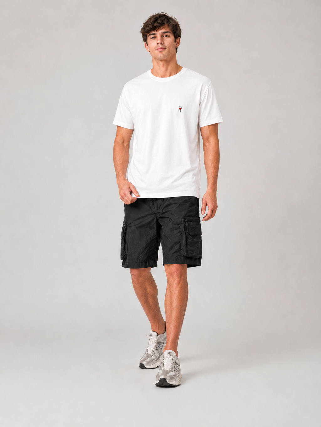 Icon T-Shirt Wine Glass White