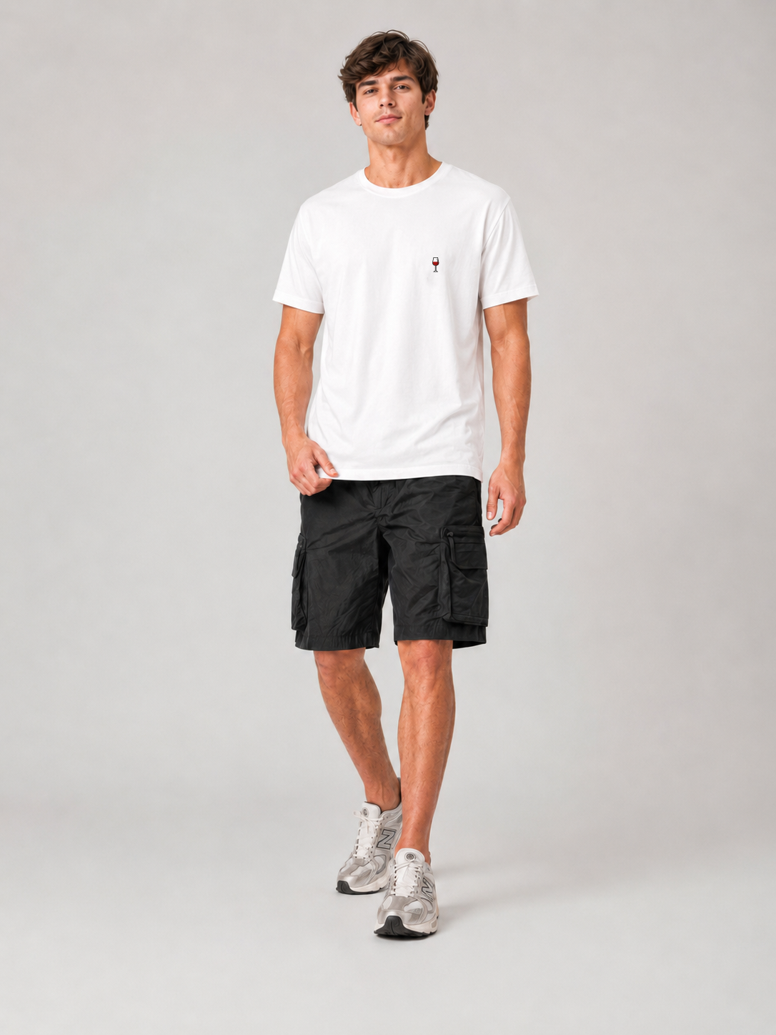 Icon T-Shirt Wine Glass White