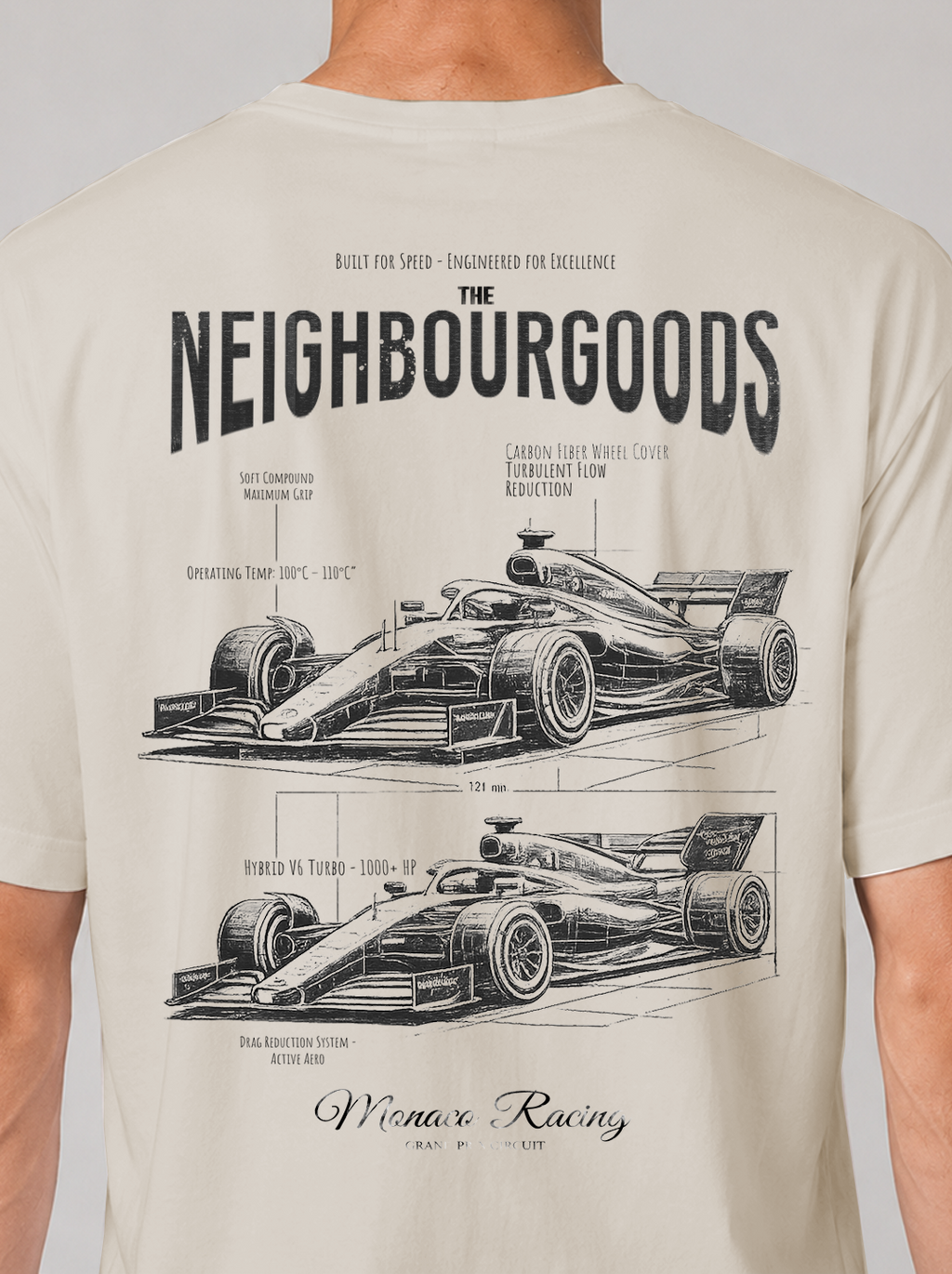 Monaco Racing Heavy Oversize T-Shirt Off-White