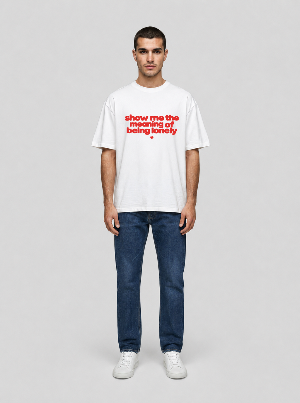 Show me the meaning red T-Shirt white