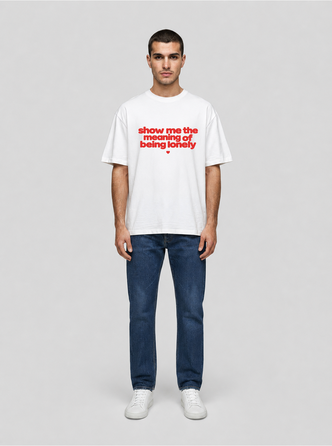 Show me the meaning red T-Shirt white