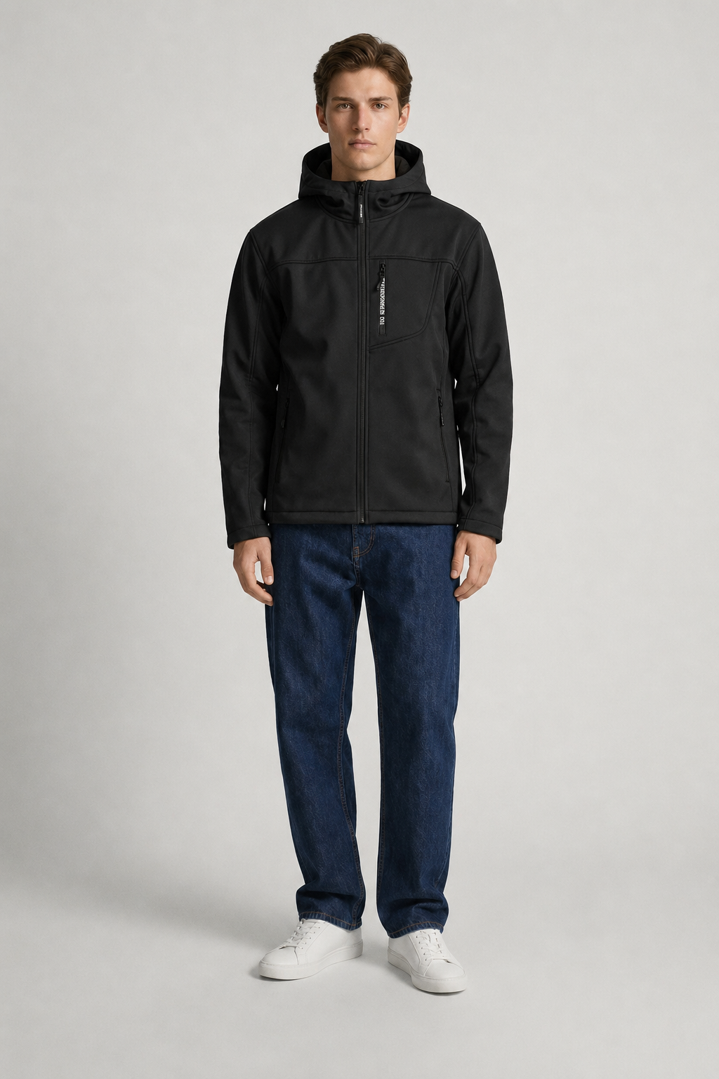 TNBG. Logo Softshell-Jacke Hooded Black