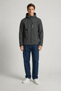 TNBG. Logo Softshell-Jacke Hooded Grey