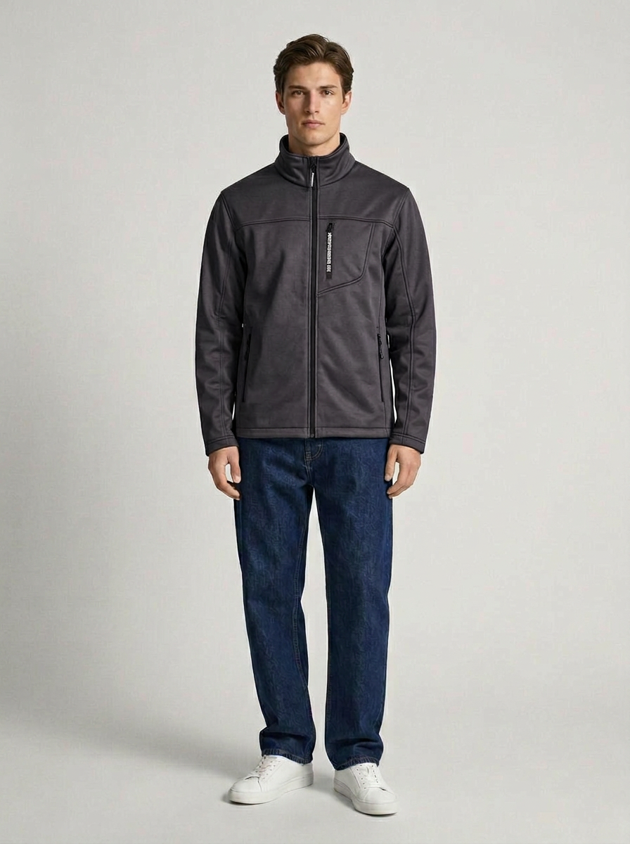 TNBG. Logo Softshell-Jacke Grey