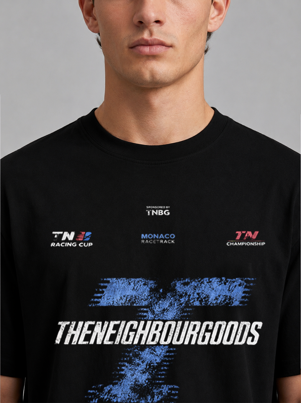 Racing Heavy Oversize T-Shirt Black