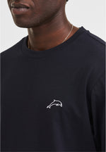 Lade das Bild in den Galerie-Viewer, T-SHIRT NAVY MIT DELFIN STICKEREI
