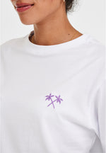 Lade das Bild in den Galerie-Viewer, T-SHIRT WEISS MIT PALMEN STICKEREI
