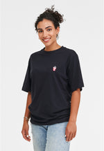 Lade das Bild in den Galerie-Viewer, T-SHIRT NAVY MIT SMOOTHIE CUP STICKEREI
