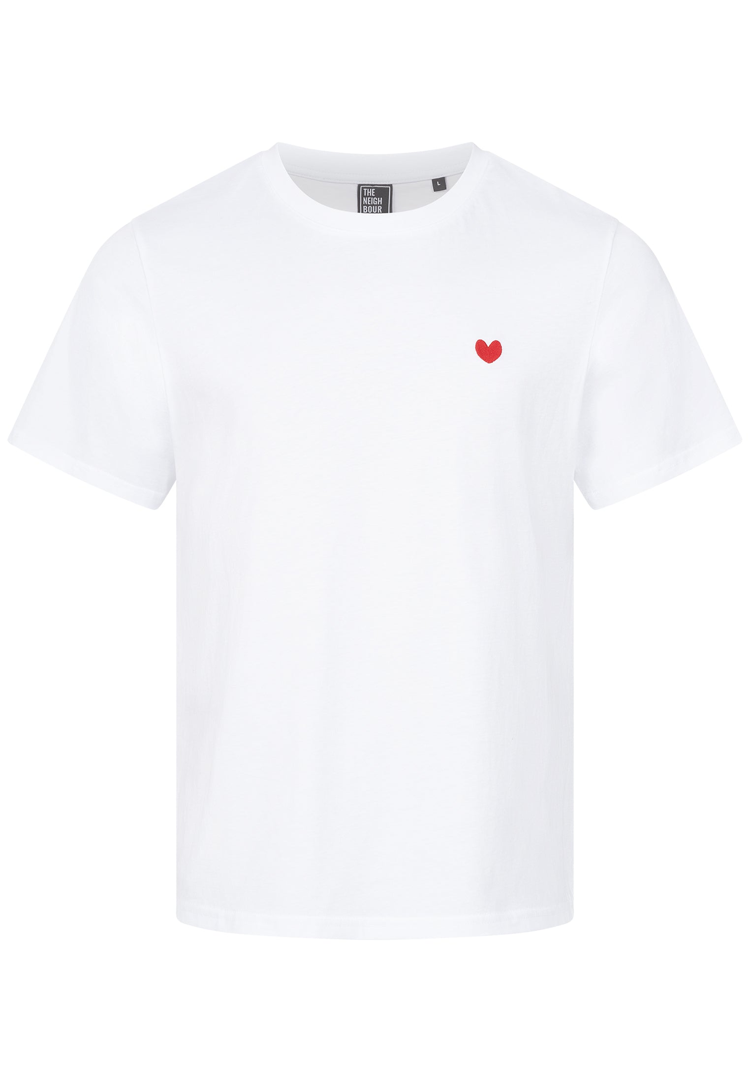 T-SHIRT WEISS MIT HERZ STICKEREI