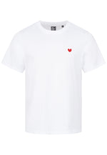 Lade das Bild in den Galerie-Viewer, T-SHIRT WEISS MIT HERZ STICKEREI

