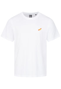 T-SHIRT WEISS MIT HOTDOG STICKEREI