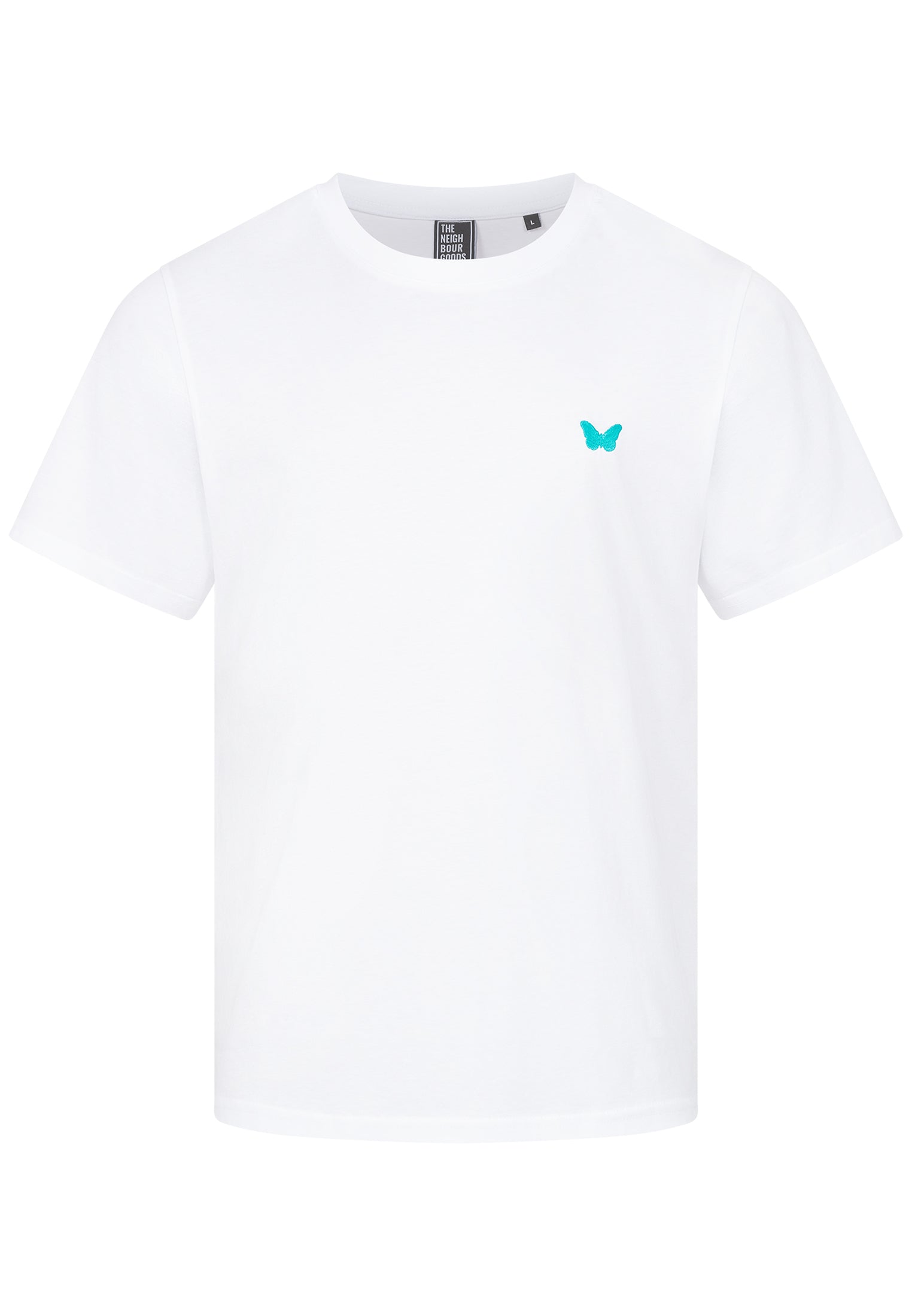 T-SHIRT WEISS MIT SCHMETTERLING STICKEREI
