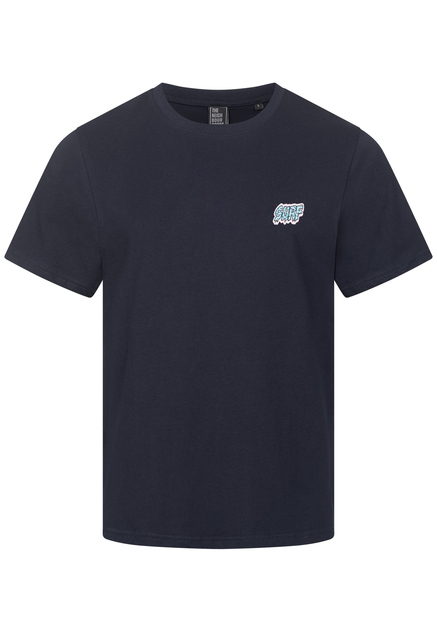 T-SHIRT SCHWARZ MIT SURF STICKEREI