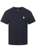 Lade das Bild in den Galerie-Viewer, T-SHIRT NAVY MIT ZITRONEN STICKEREI
