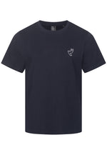 Lade das Bild in den Galerie-Viewer, T-SHIRT NAVY MIT TAUBEN STICKEREI
