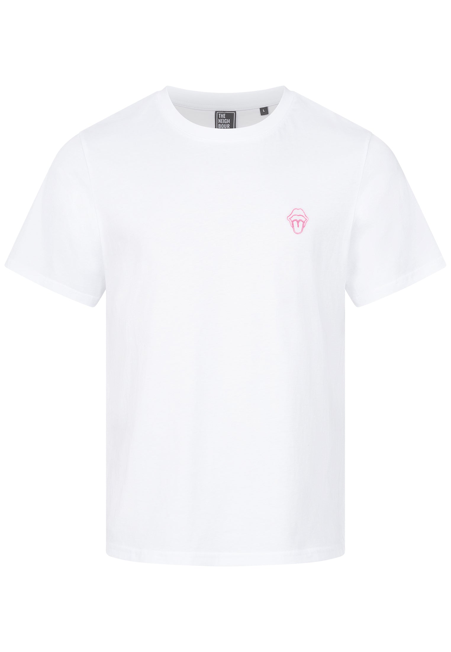 T-SHIRT WEISS MIT ZUNGEN STICKEREI