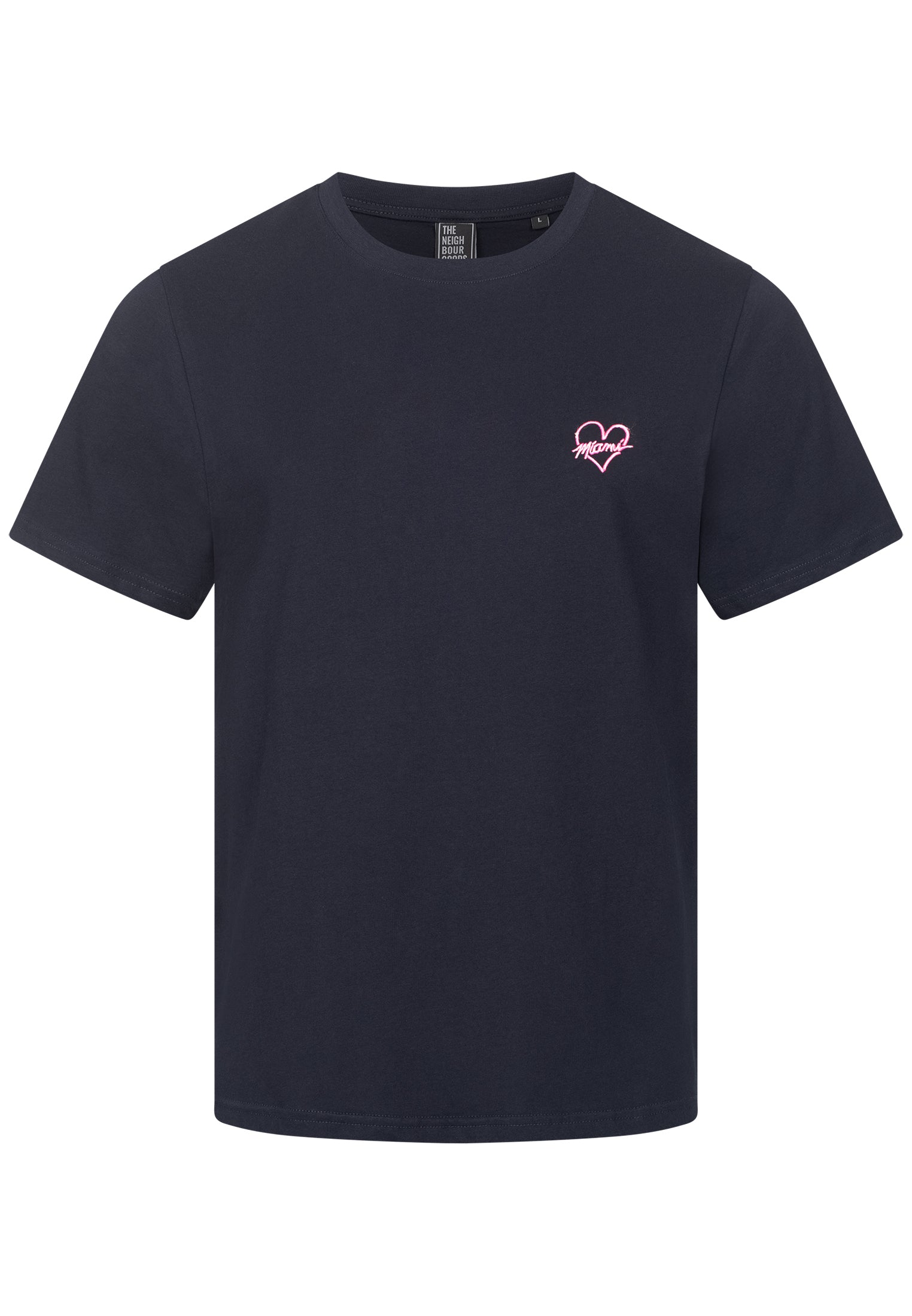 T-SHIRT NAVY MIT MIAMI STICKEREI