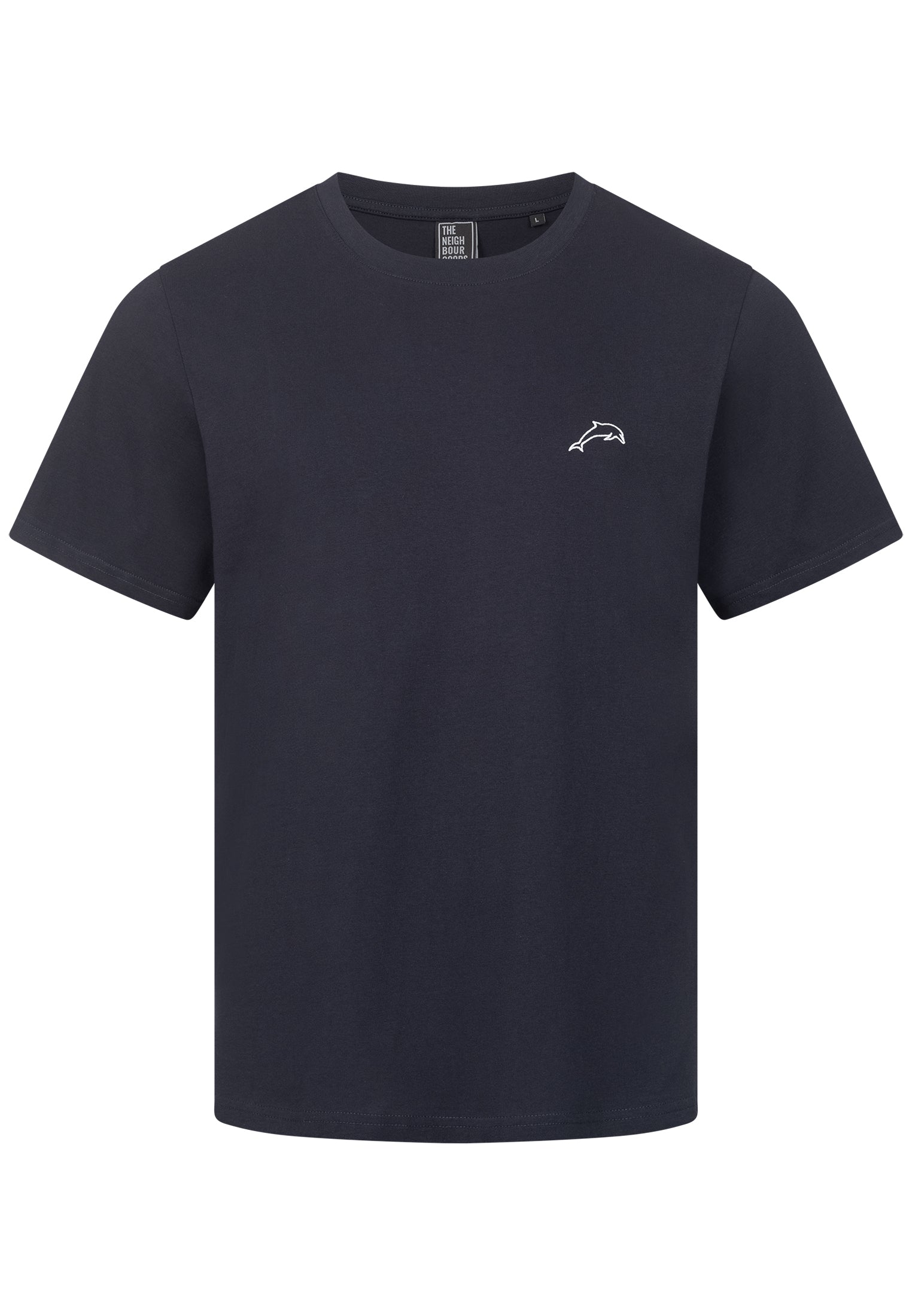 T-SHIRT NAVY MIT DELFIN STICKEREI