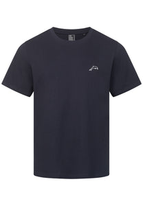 T-SHIRT NAVY MIT DELFIN STICKEREI