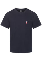 Lade das Bild in den Galerie-Viewer, T-SHIRT NAVY MIT SMOOTHIE CUP STICKEREI
