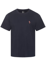 Lade das Bild in den Galerie-Viewer, T-SHIRT NAVY MIT FLAMINGO STICKEREI
