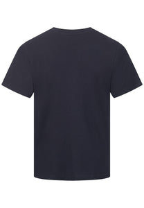 T-SHIRT NAVY MIT FLAMINGO STICKEREI