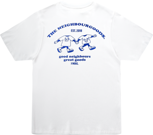 T-SHIRT WEISS MIT GOOD NEIGHBOUR PRINT
