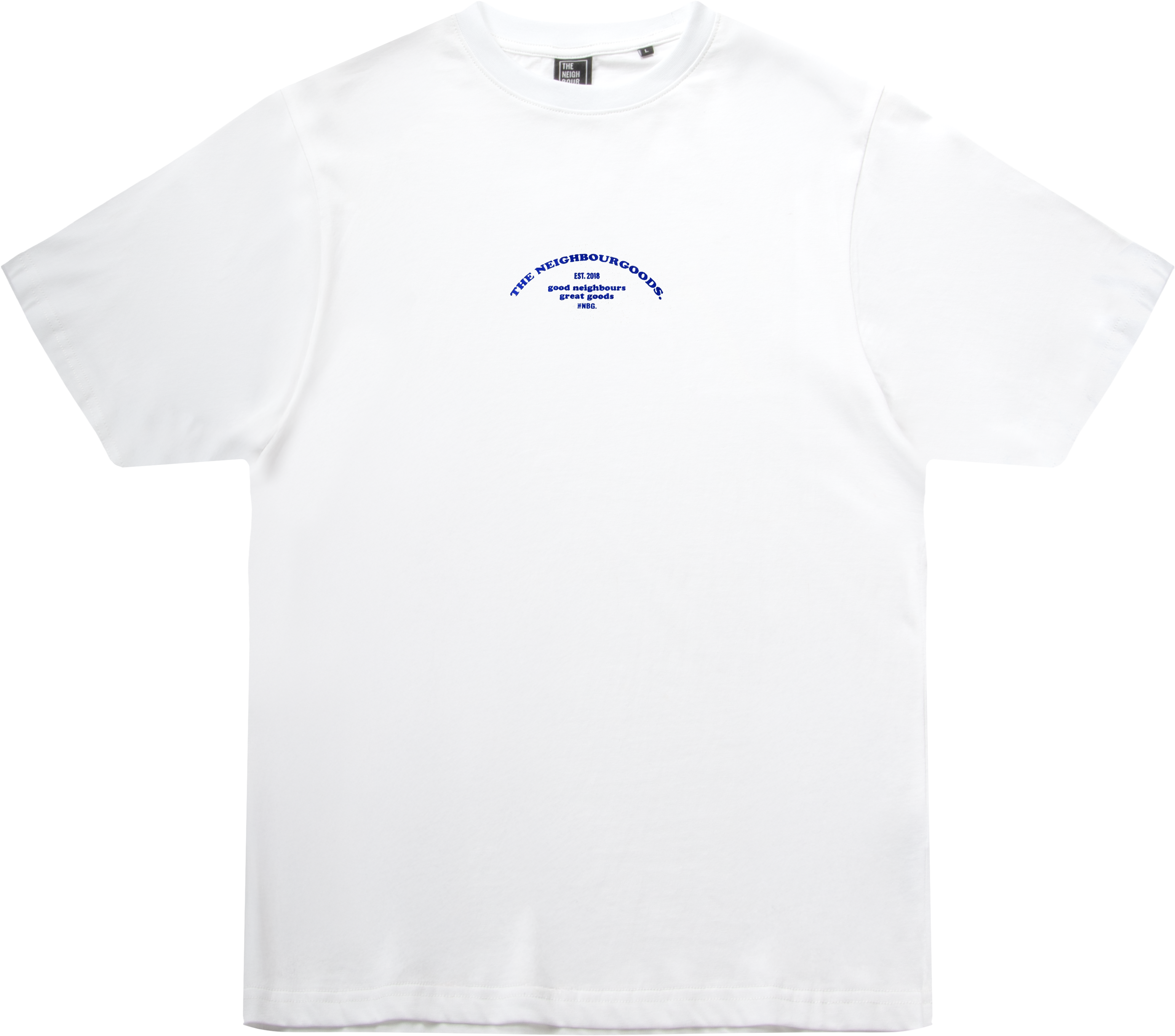 T-SHIRT WEISS MIT GOOD NEIGHBOUR PRINT