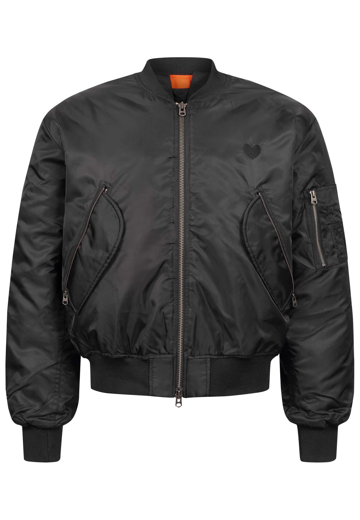 Bomberjacke Herz Schwarz