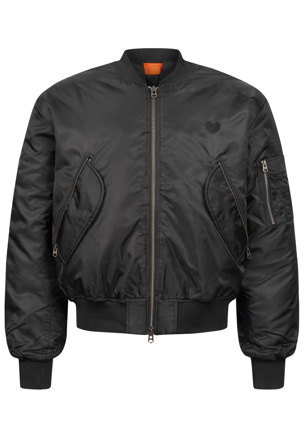 Bomberjacke Herz Schwarz